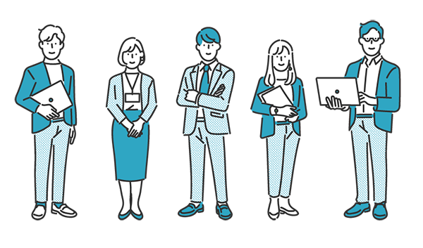 バックオフィスを支援するメンバーのイラスト